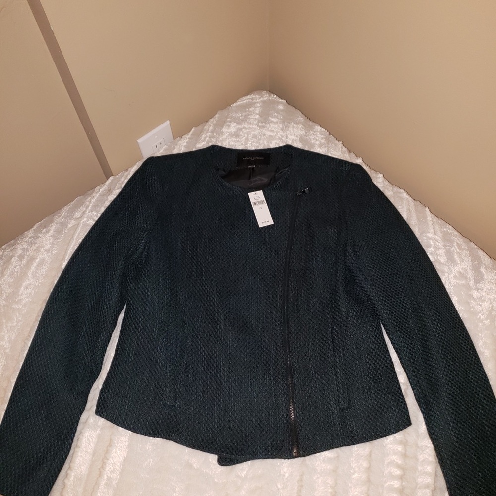 BN Banana Republic Green Tweed Blazer - size 12